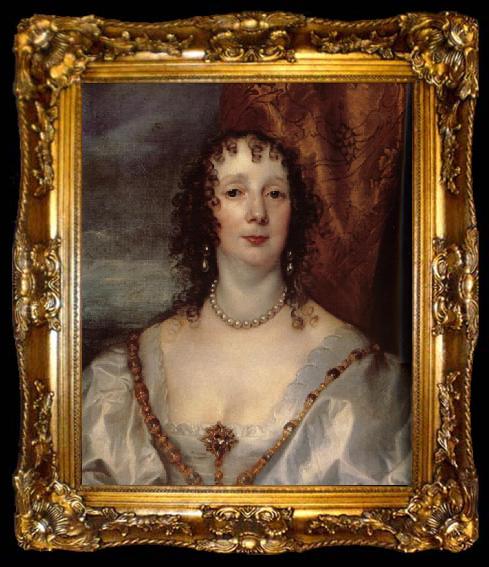 framed  Anthony Van Dyck Details of Anna Dalkeith,Countess of Morton, and Lady Anna Kirk, ta009-2